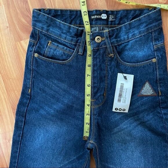Boohoo blue high rise boyfriend mom jeans dark wash size‎ 2 NEW NWT - Picture 8 of 10